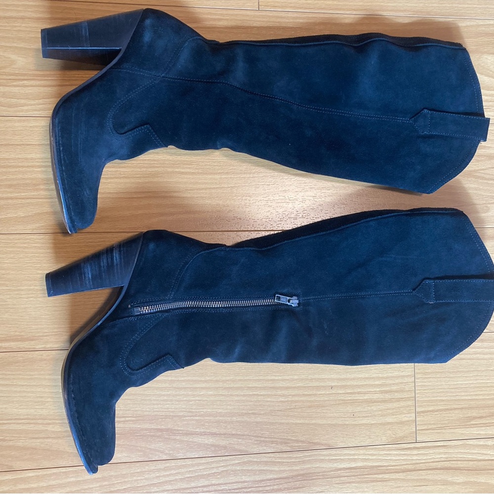 Frye black suede boots, 7.5